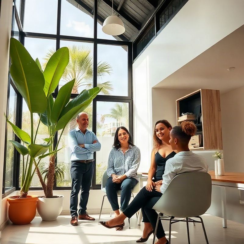 Equipe da Cloudbvivid em escritório minimalista em Salvador